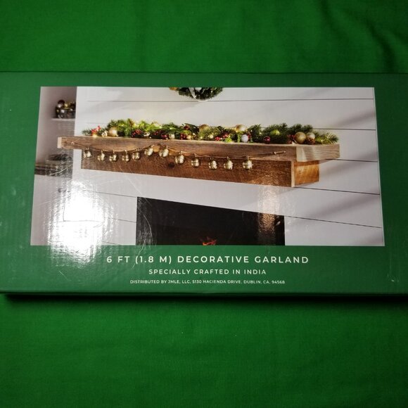 Primitive Rustic Metal Jingle Bell Garland Leather 6FT Fireplace Shabby Chic NIB - Picture 2 of 6